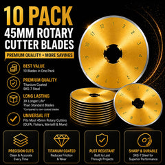 universal-fit 45mm rotary cutter blades compatible with Olfa and Fiskars