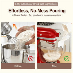 Anti splash attachment on stand mixer rim