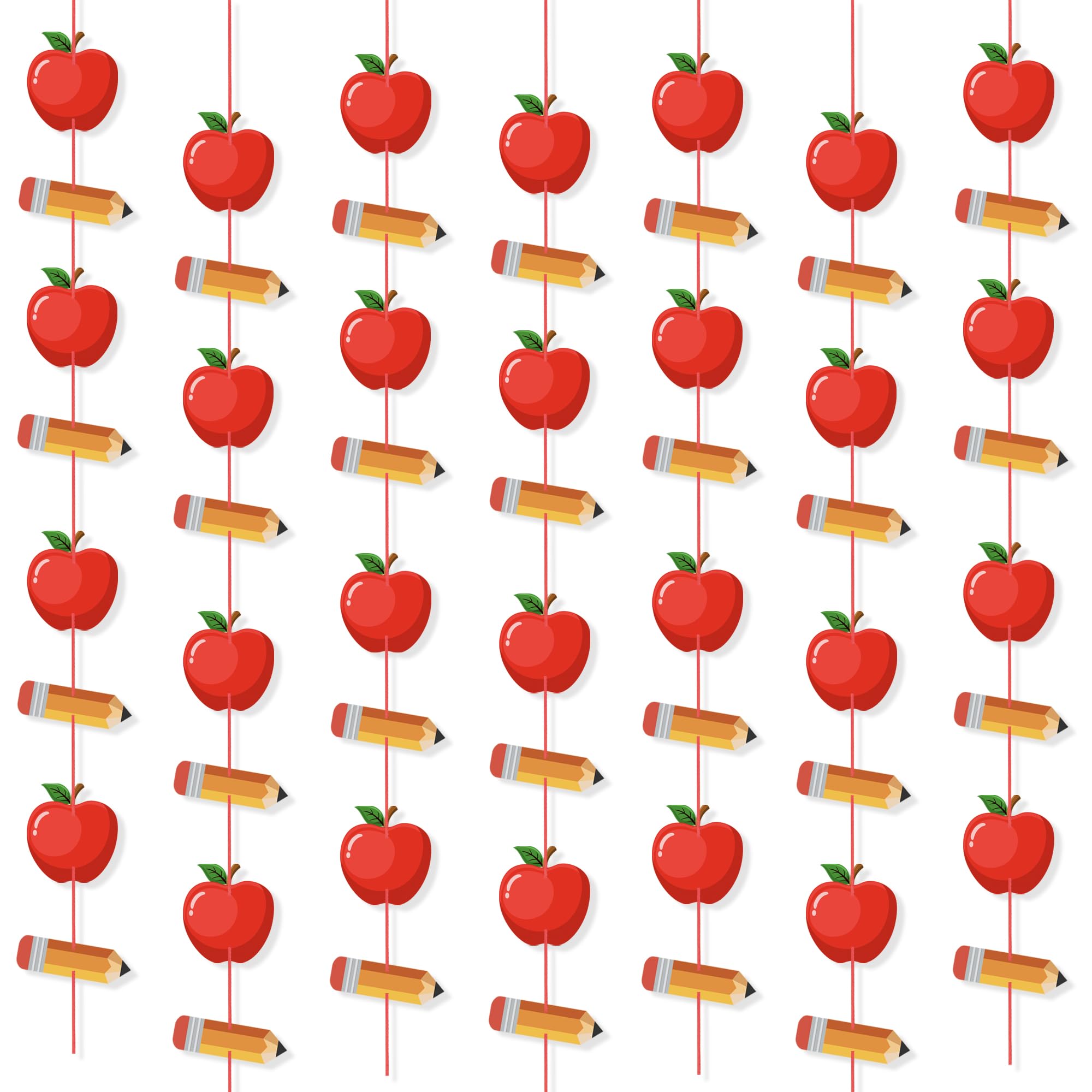 Uniwish 4 Strings Pencil Apple Garland Banner four packs eight pieces each