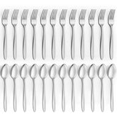 Unokit 24 piece silverware set forks and spoons