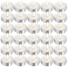 Unscented Tea Light Candles white 30 pack packaging
