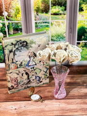 Upcycled book pages 3D bouquet for decor