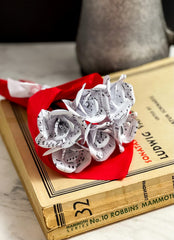 Upcycled sheet music roses literature inspired decor