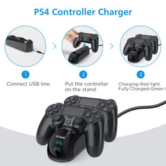 Upgraded fast charging dock for PS4 controllers
