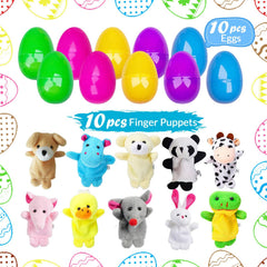 Colorful Easter Eggs with finger puppets for kids play