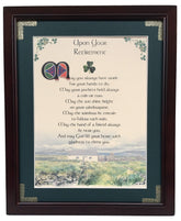 Upon Your Retirement personalizable framed blessing with green mat for display
