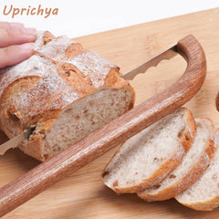 Sourdough bread knife with carbon steel serrated blade