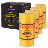 Uptimaz Beeswax Pillar Candles gift box packaging