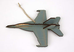 Made in U.S.A. birch wood aviation ornament