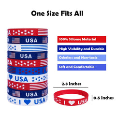 USA patriotic wristbands 40 pieces packaging