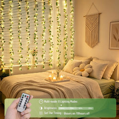 USB powered pothos curtain lights with extension cord