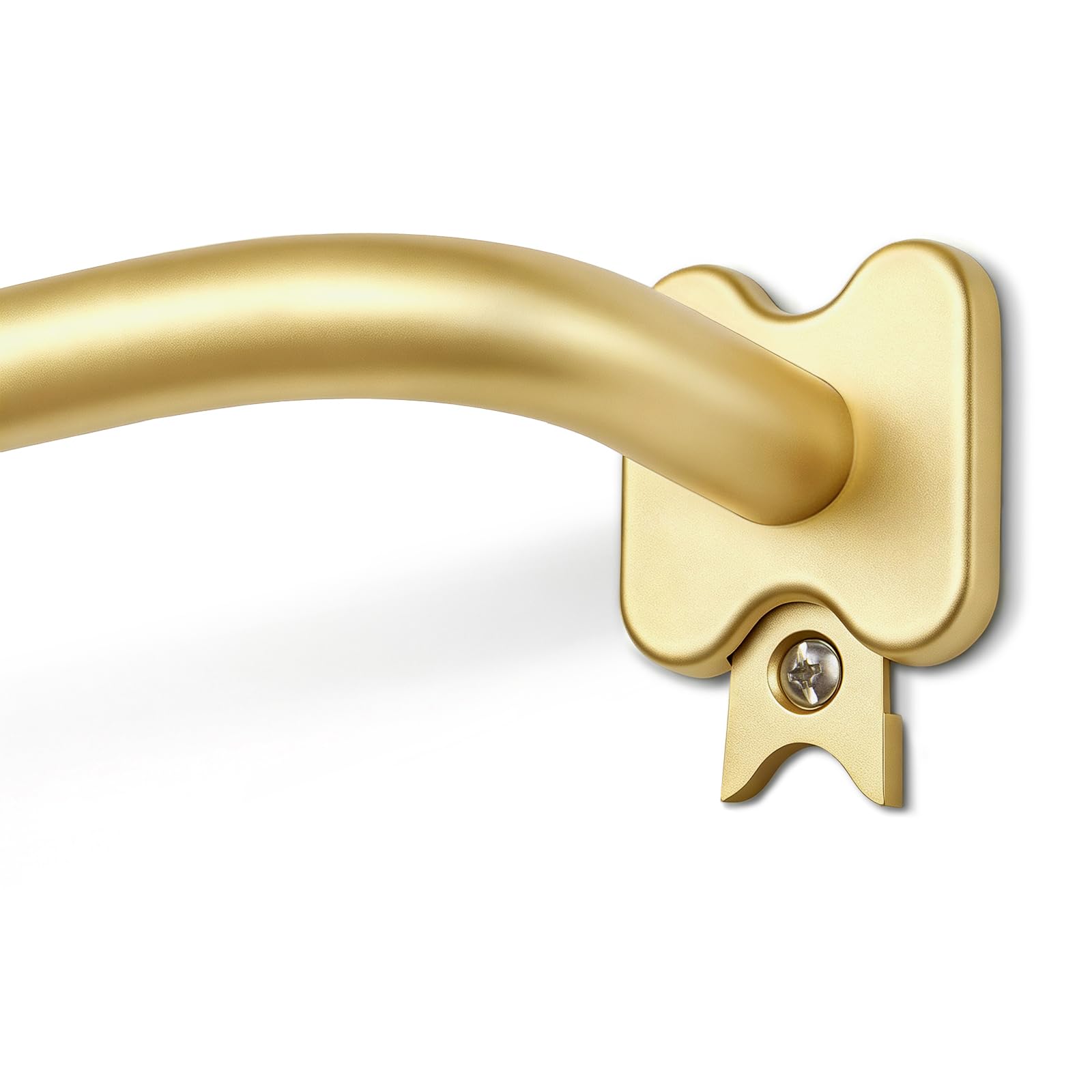 USFOOK blackout curtain rods gold curved finish