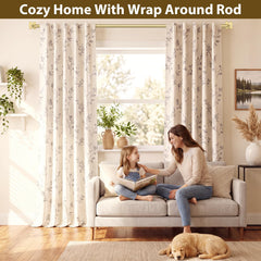 USFOOK gold curved drapery rod for windows