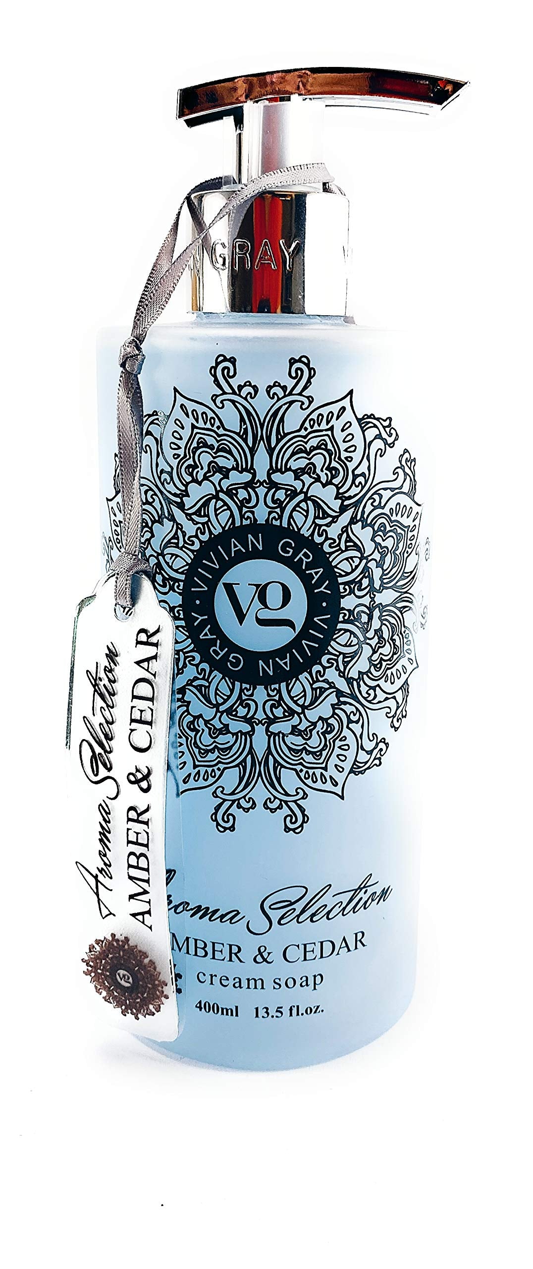 UUC Vivian Gray Aroma Selection Cream Soap in Amber Cedar packaging