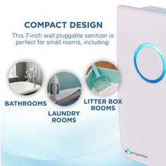 UV-C air purifier reducing germs illustration