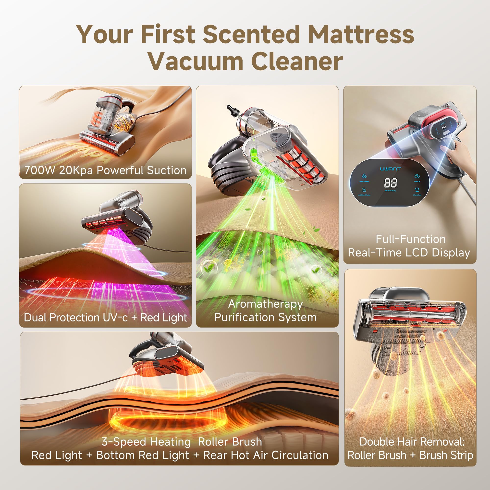 uwant mattress cleaner 20kPa suction