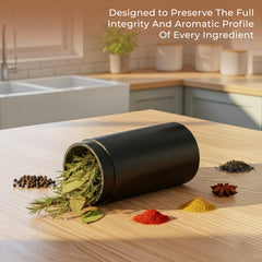 Vacuum sealed smell proof jar for coffee and snacks black