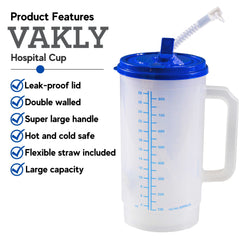Vakly insulated water bottle with double-wall and handle