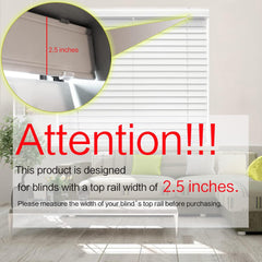 Clear plastic valance clips compatible with blinds 2.5 inch tall 0.45 inch wide