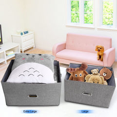 Valease storage bin removable lid grey large size