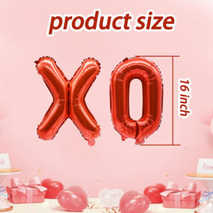 Valentines Day photo props red Mylar balloons