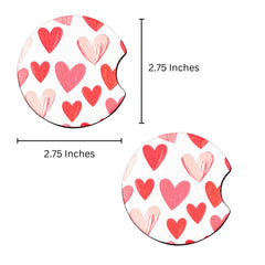 Charming heart pattern car coaster for cupholders