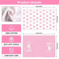 Two-piece pink romantic dish towels set