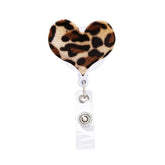 Valentines Day Leopard Print Heart Nurse Badge Reel