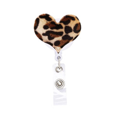 Valentines Day Leopard Print Heart Nurse Badge Reel