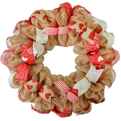Valentine's Day Mesh Door Wreath 24 inch round V4