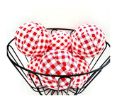 Valentine’s Day red and white buffalo check decor ball set of 6