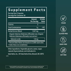 Valerian Root sleep support Gaia Herbs label