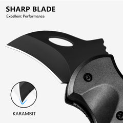 Valhalla Bird pocket knife compact design with carabiner