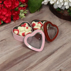 Pink tin heart shaped melts with six pieces