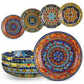 vancasso pasta bowls set of 4 with bohemian colorful pattern