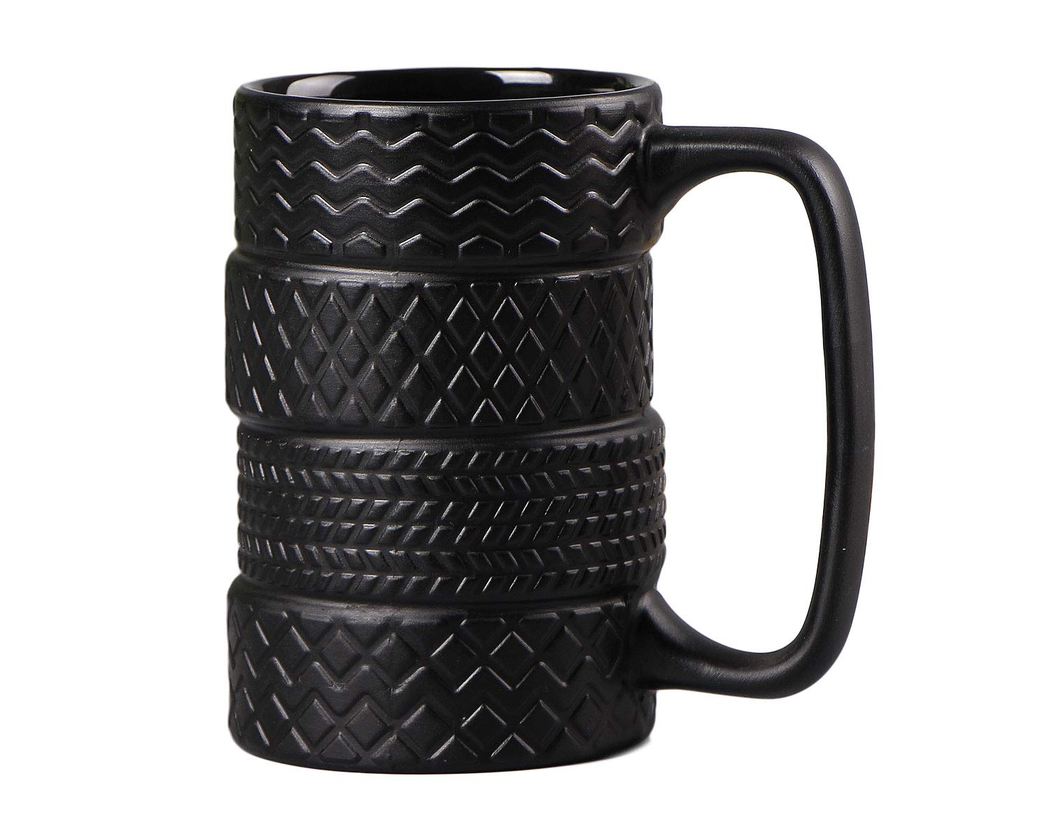 VanEnjoy 3D tyre mug black frosted ceramic front view