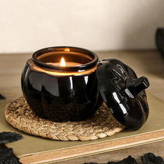 12oz soy wax pumpkin candle for Halloween and autumn decor