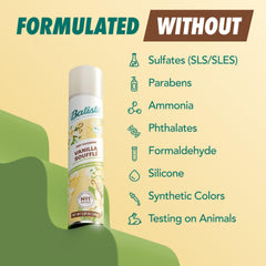 Rice starch formula in Batiste Vanilla Souffle dry shampoo