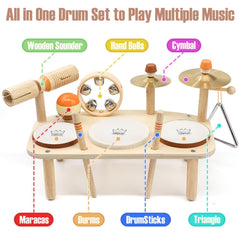Montessori toys Vanplay drum set for toddlers