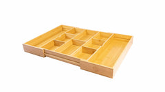 Expandable bamboo drawer organizer fits most kitchen drawers