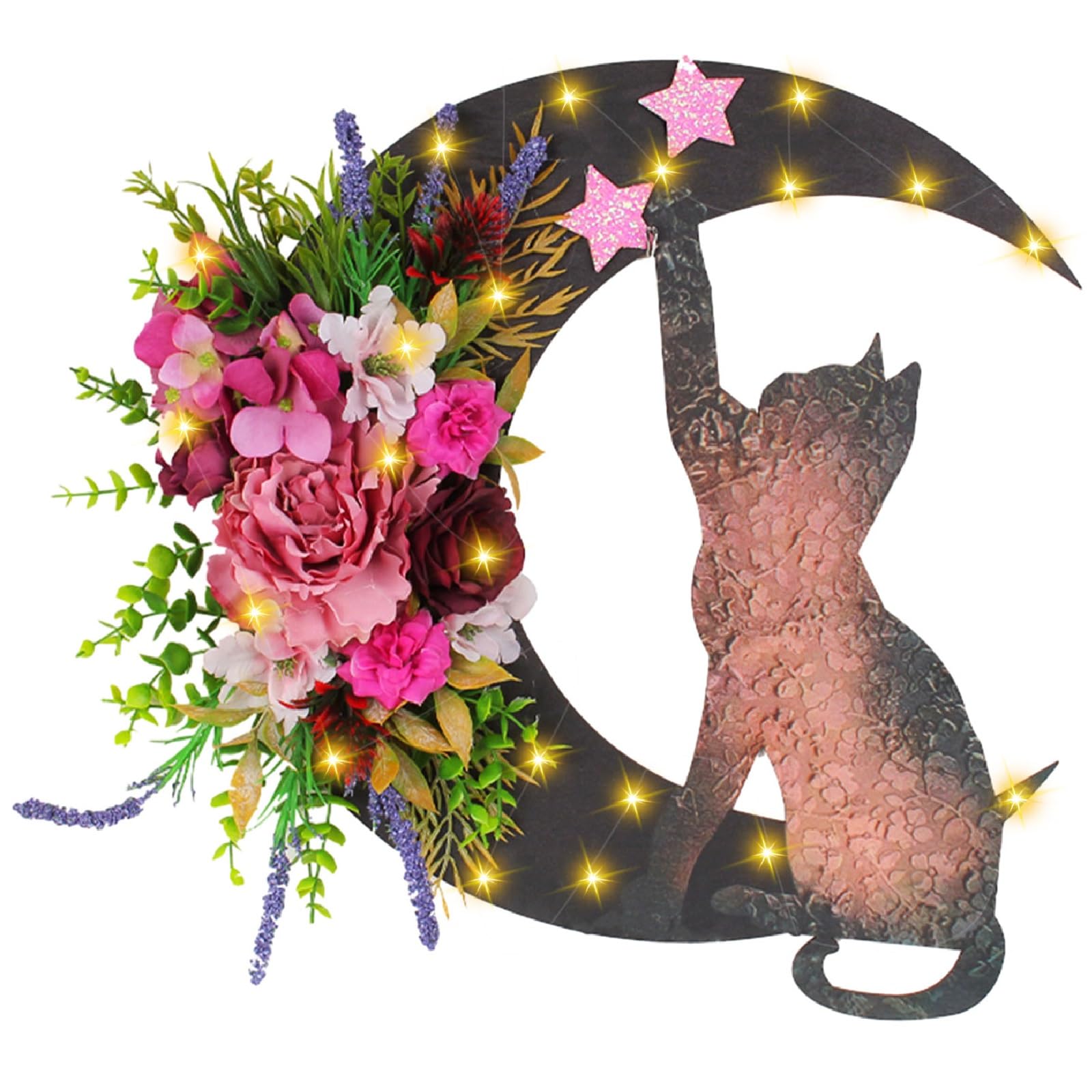 VDKIDKT spring wreath for front door with grapevine and wood