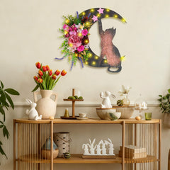 Colorful wooden spring wreath suitable for doors walls and windows