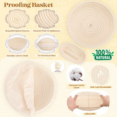 Oval sourdough proofing basket 10 inch from Vedalio kit