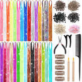 VEEFUN hair tinsel kit with 30 colors packaging overview
