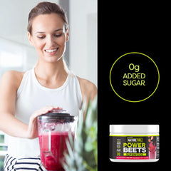 Vegan beet juice powder mixed berry flavor serving