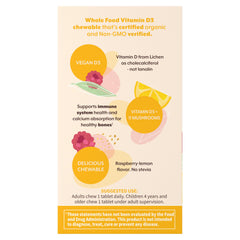 30 count bottle of garden of life organics d3 chews