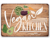 Vegan Kitchen metal sign for indoor outdoor wall decor