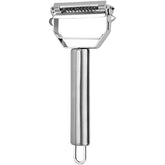 Vegetable peeler 7in dual blade stainless steel closeup
