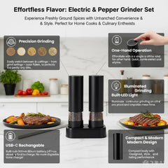 Rechargeable salt grinder with 100ml wide mouth storage by Veiliss