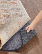 Veken rug pad gripper with felt and silicone backing on hardwood floor